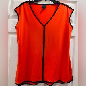 Worthington Woman’s Large Orange and Black Blouse